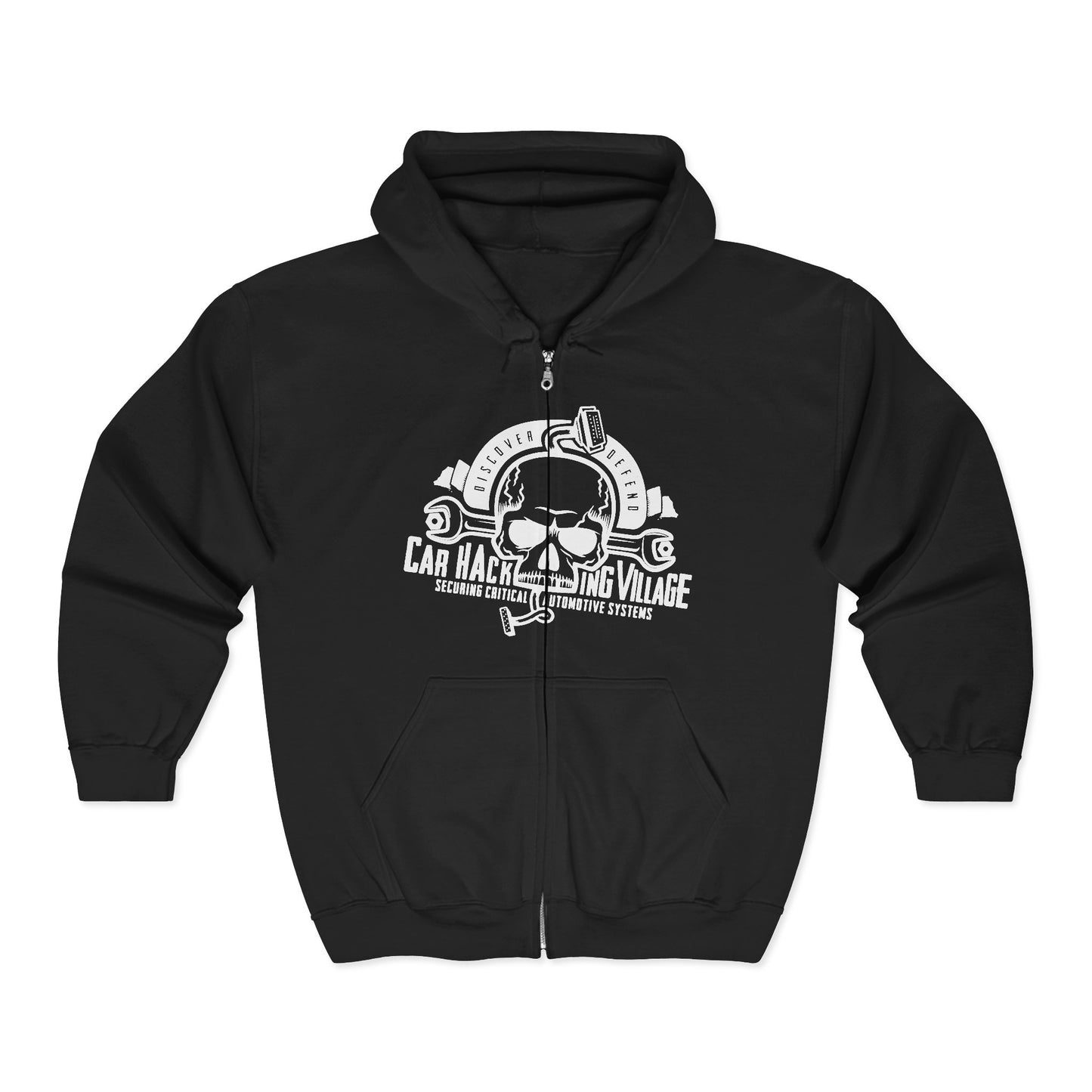 CHV Zip-Up Hoodie - Large Logo (dark mode)